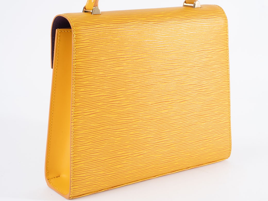Auth LOUIS VUITTON Handbag Marselb Epi Tassili Yellow M52379 Reuse Used23