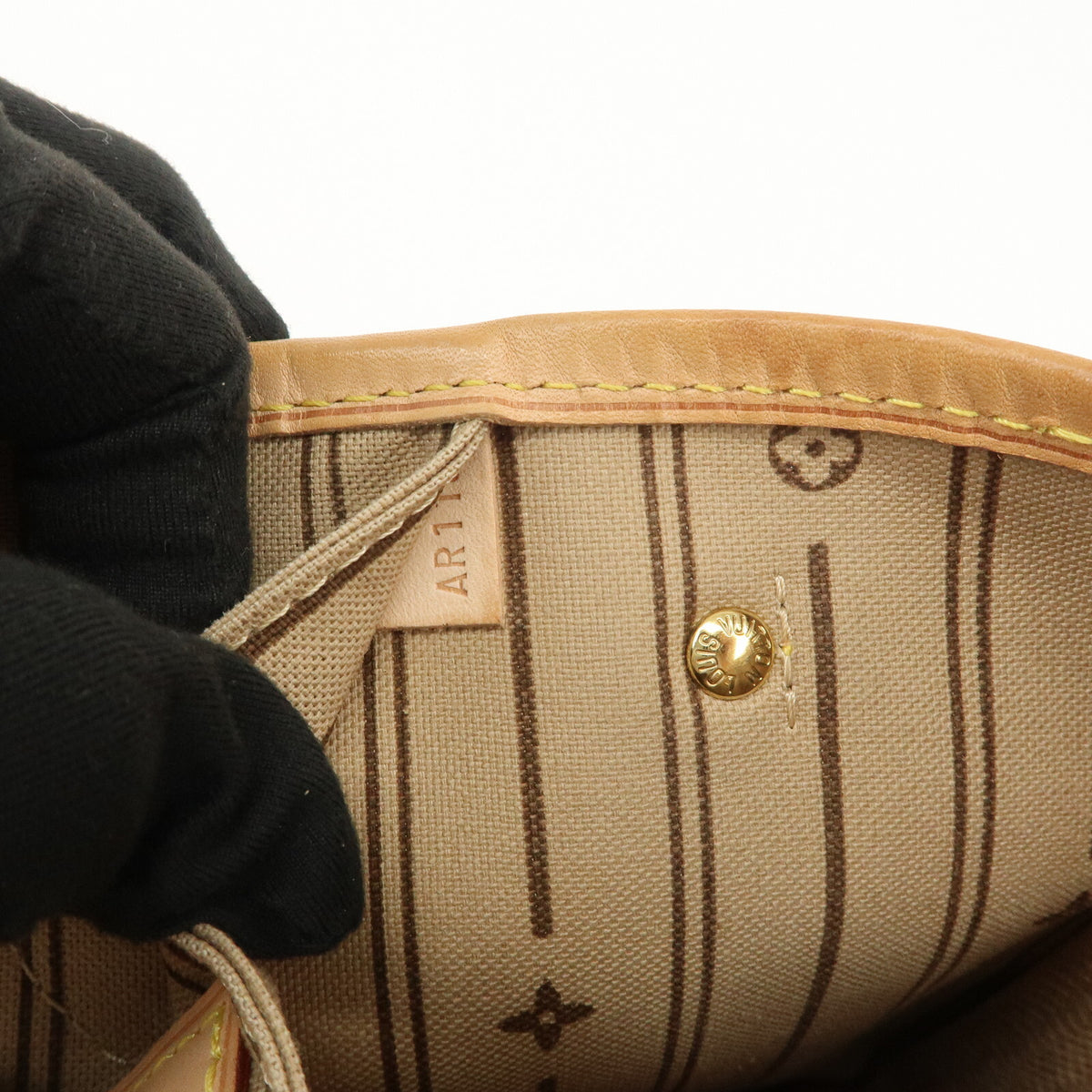 Louis Vuitton Monogram Neverfull PM Tote Bag Brown Leather M40155 Preowned Auth23