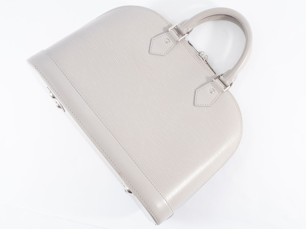 LOUIS VUITTON Alma PM Epi Leather Handbag Gres Gray OffWhite Preowned Auth23