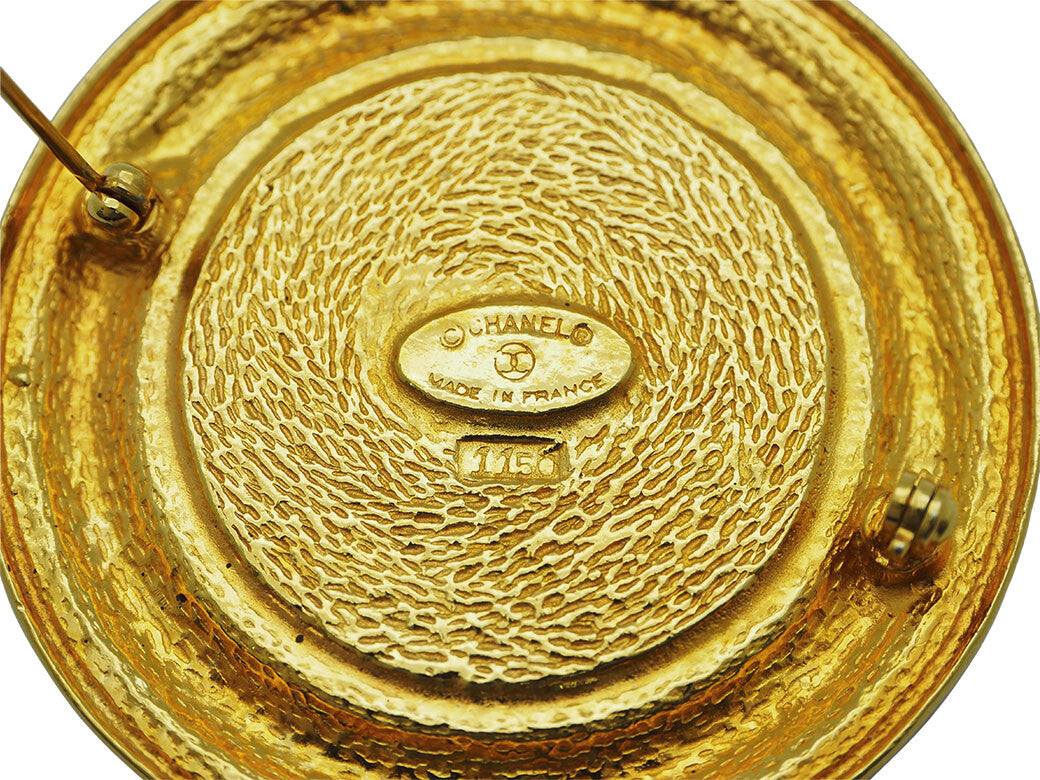 CHANEL Vintage Cambon brooch 31 RUE CAMBON ladies round store door round large7