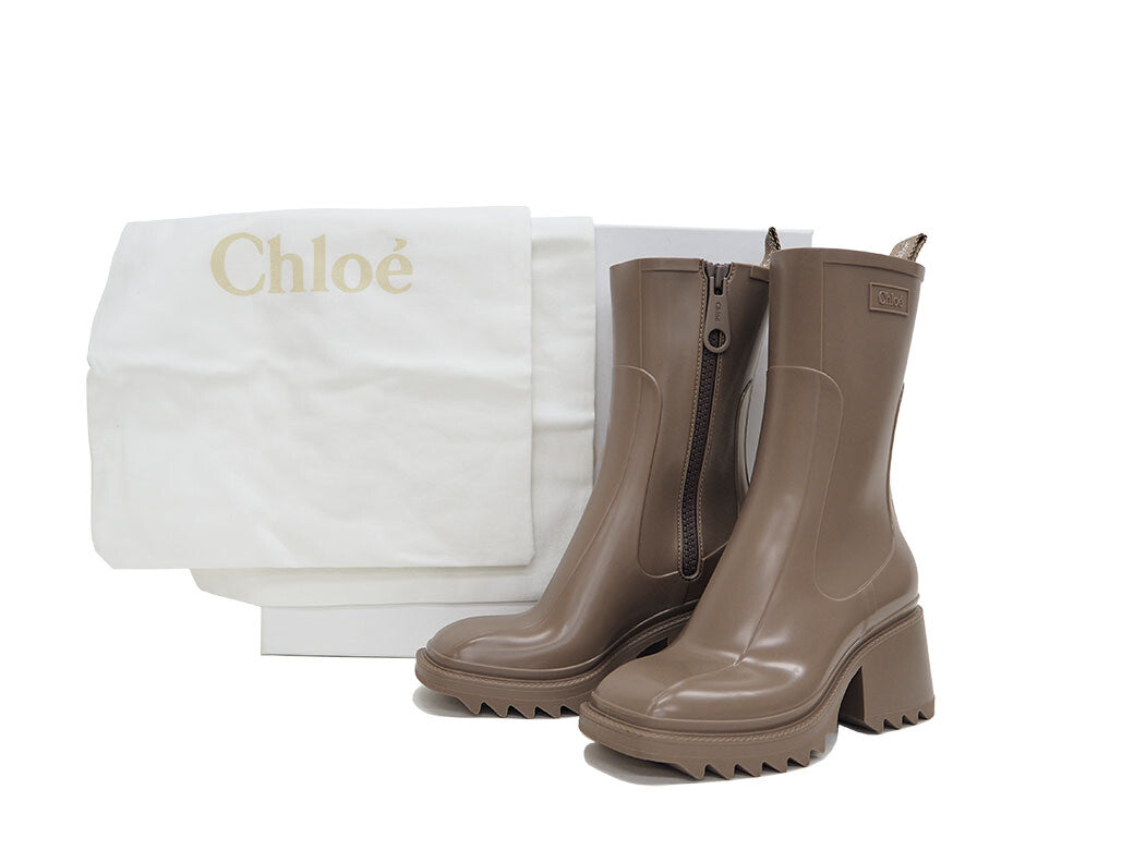 Chloé BETTY Rain Boots Dark Glaze CHC19W239 Women's PVC Short Middle Length 389