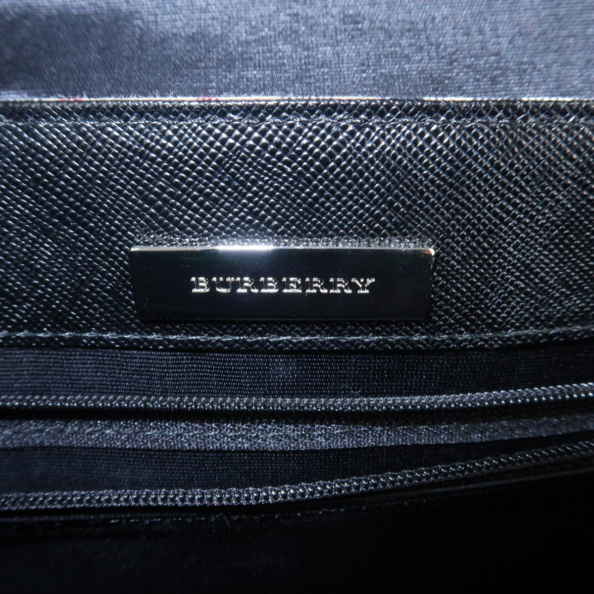 Auth BURBERRY Shoulder Bag Nova Plaid Nylon Leather Beige Black Reuse Used11