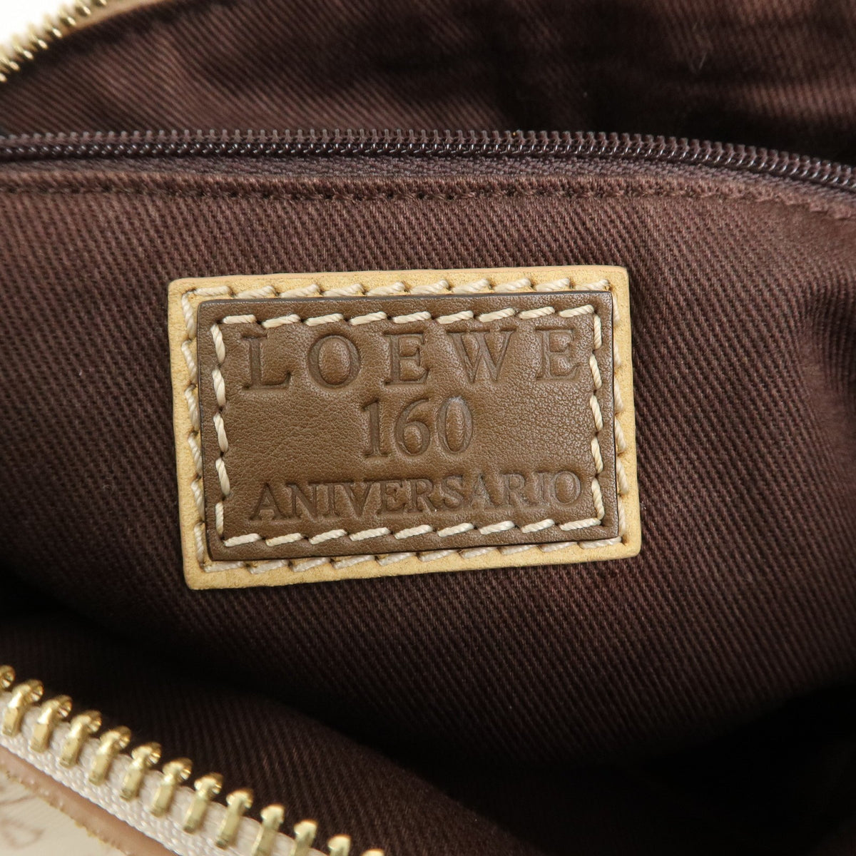 LOEWE Anagram Canvas Suede Leather Shoulder Bag 160th Anniversary Auth Used F/S23