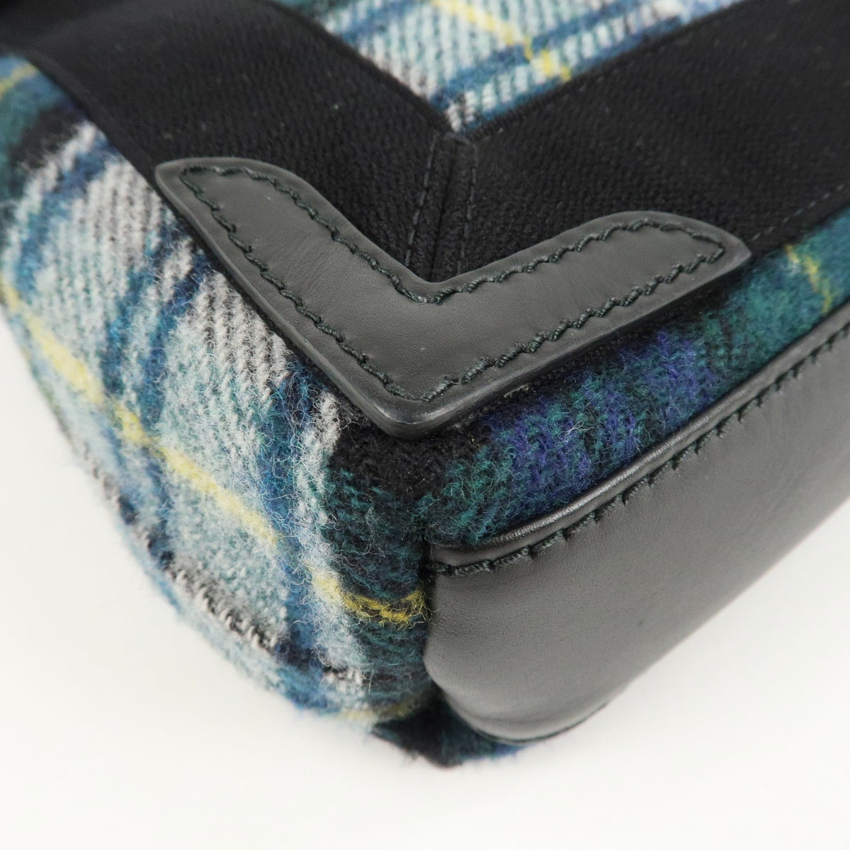Auth BALENCIAGA Handbag Wool Leather Navy Cabas XS Tote Bag 390346 Used Reuse11