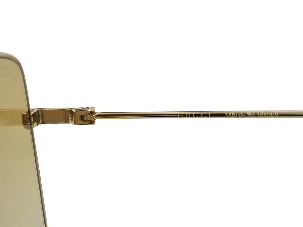 Gucci Square Charm Sunglasses Accessories Gold Yellow Gradation Pink GG1030SK11