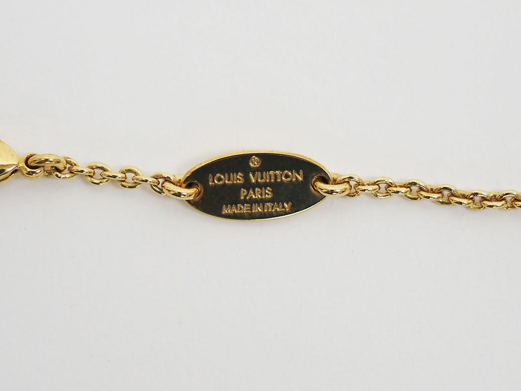 LOUIS VUITTON Necklace escential V M61083 gold women's pendant Preowned Auth7