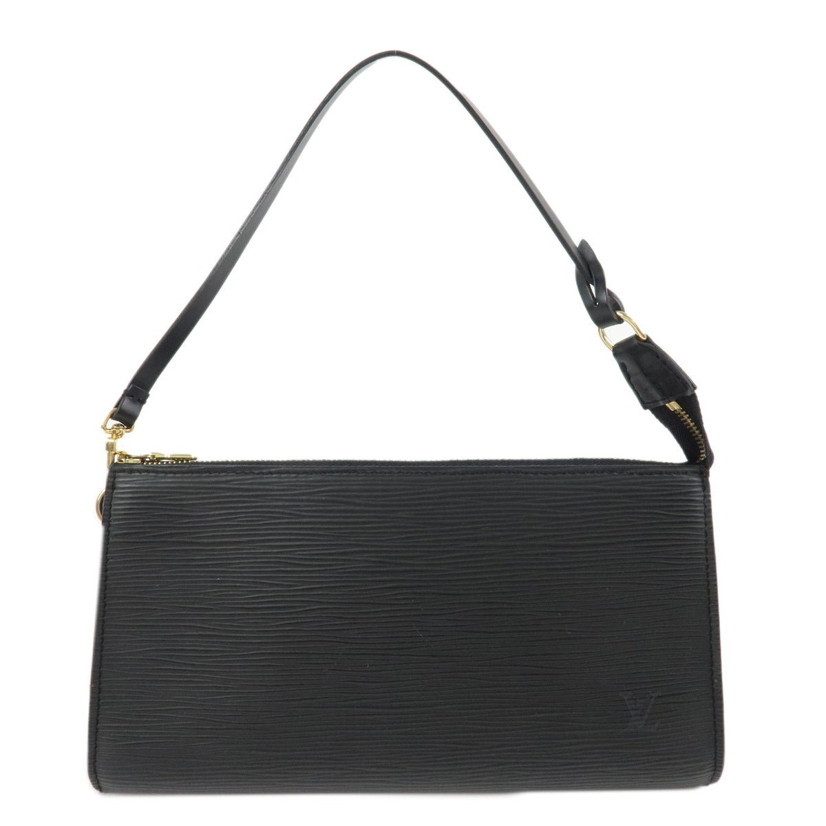 LOUIS VUITTON Pochette Accessoires Black Epi Leather Handbag M52942 Preowned0
