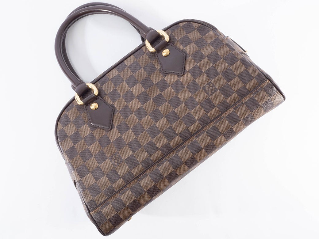 LOUIS VUITTON Duomo Damier Ebene Handbag Boston Bag Brown M60008 Preowned Auth5