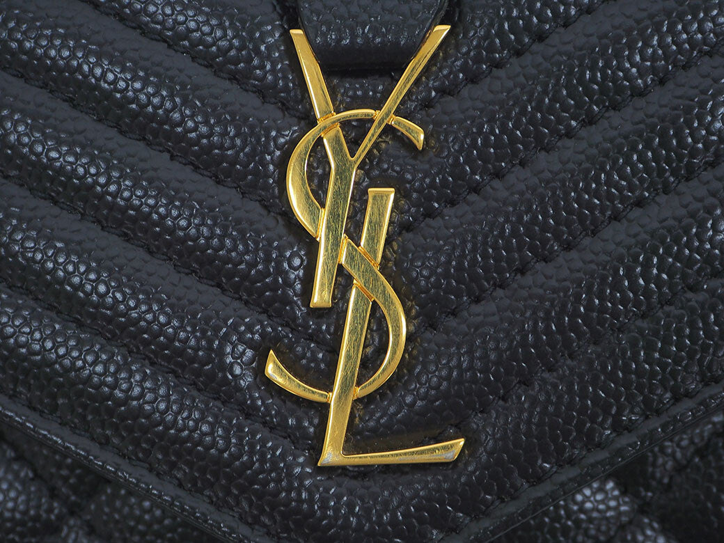 SAINT LAURENT Mix Matrasse Monogram Compact Black Bifold Wallet 651028 Ladies3