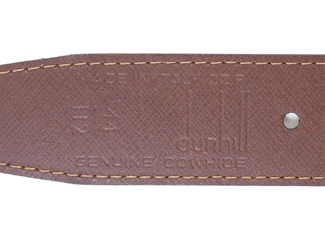 Auth Dunhill Reversible Belt Accessories Black Brown 112 Leather Black Brown 1129