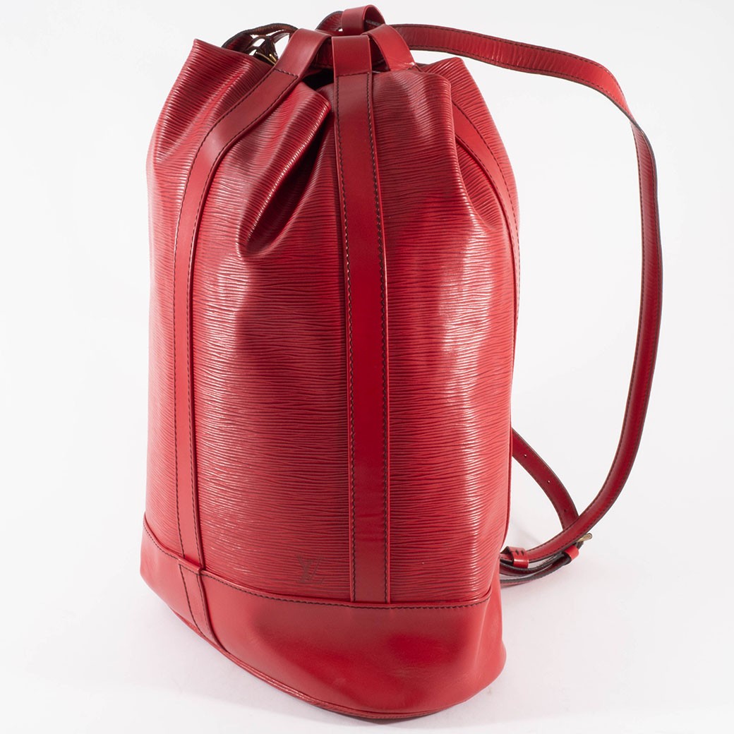 Louis Vuitton Epi Leather Randonnee GM Backpack Red M43087 Womens Preowned Auth20