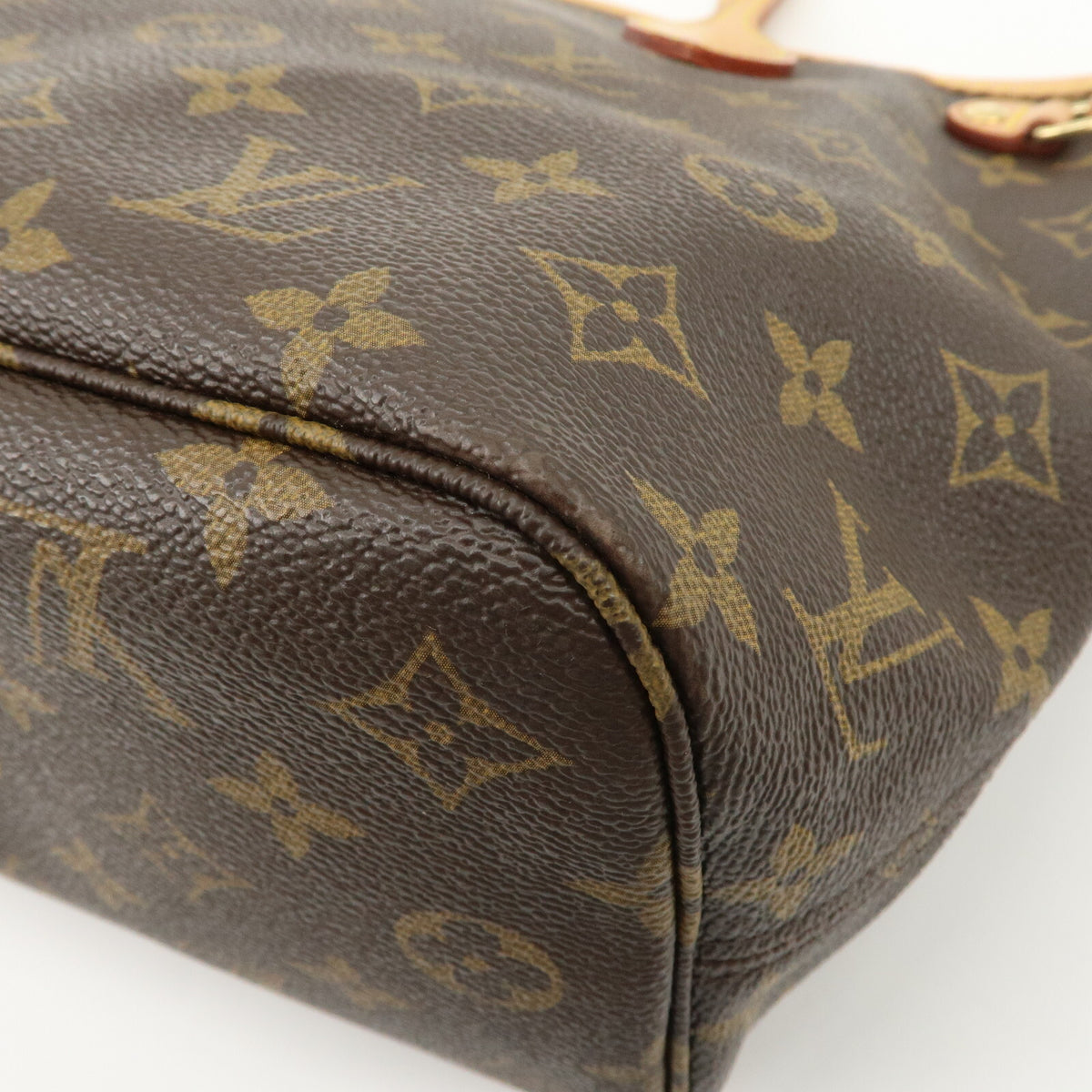 Louis Vuitton Monogram Neverfull PM Tote Bag Brown Leather M40155 Preowned Auth14