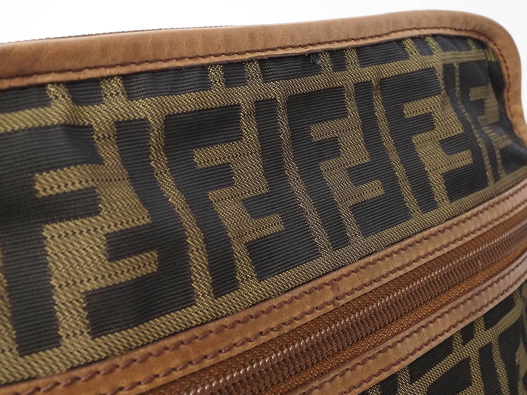 FENDI Zucca Crossbody Shoulder Bag Brown Canvas Leather 7VA152 Preowned Auth8