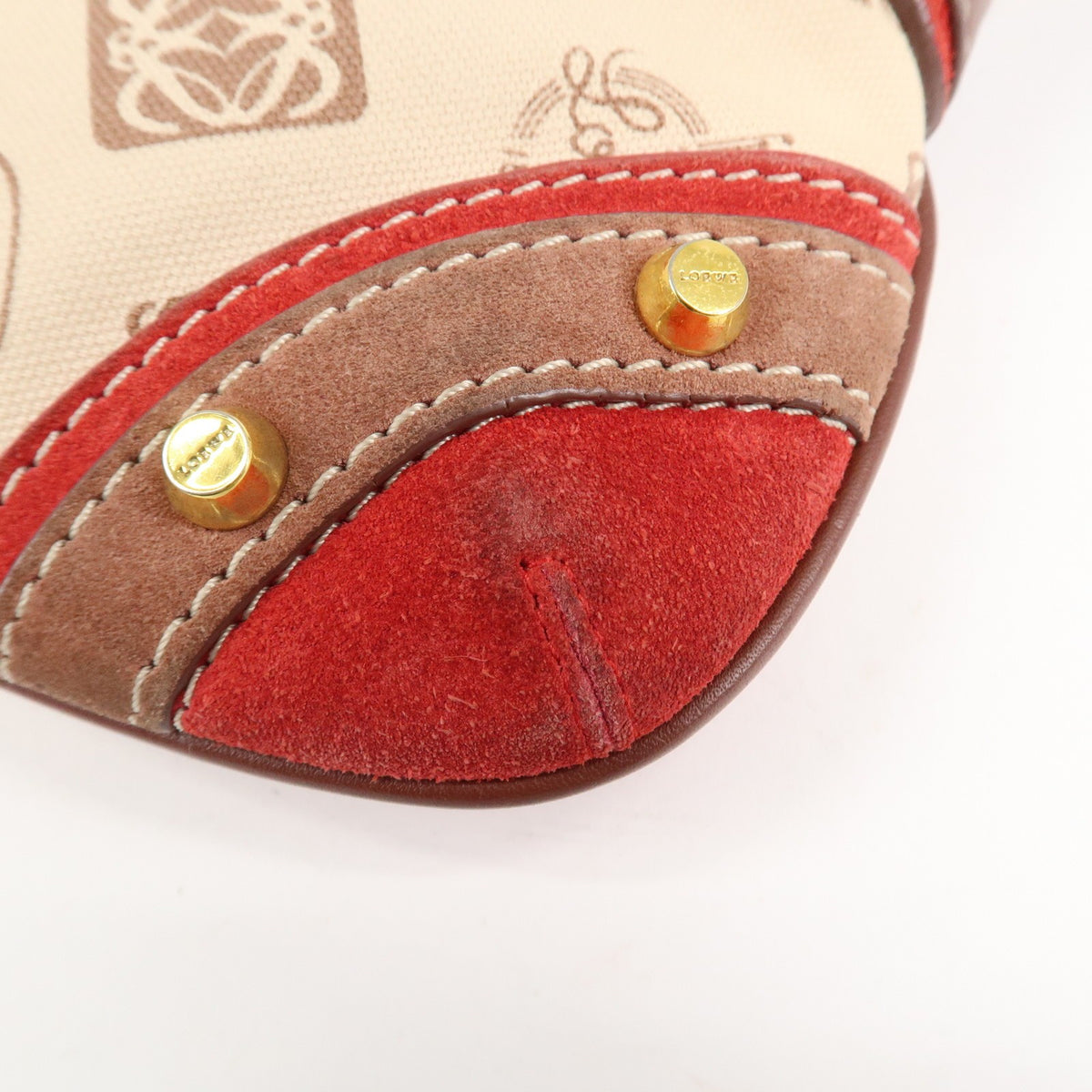 Auth LOEWE Anagram Canvas Suede Leather Shoulder Bag 160th Anniverssary Used11