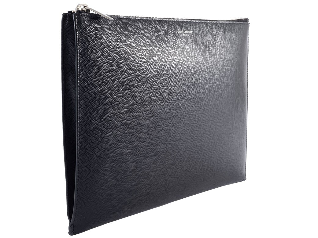 Auth Saint Laurent Clutch Bag Second Bag Pouch Black 397294 Reuse Used Preowned1