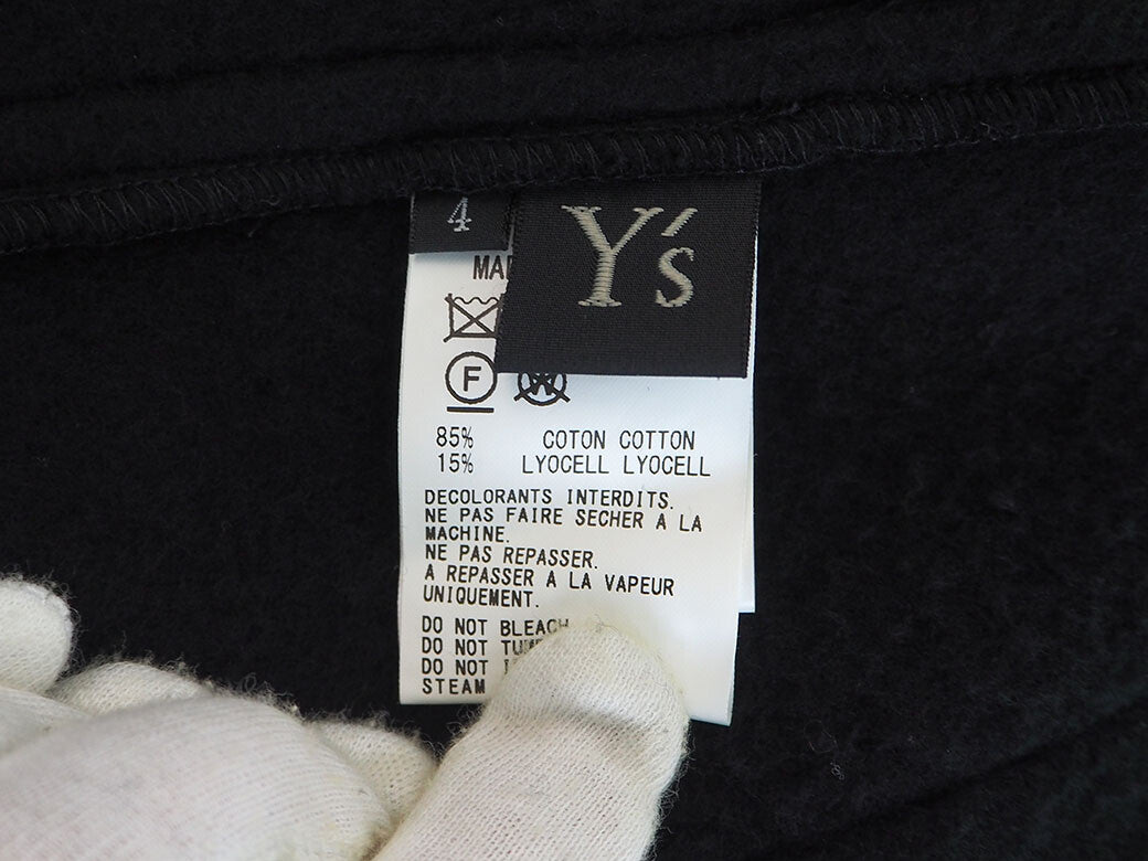 Auth Y's Yohji Yamamoto Black Cotton Blend Coat Women's Size 4 YRT030602028