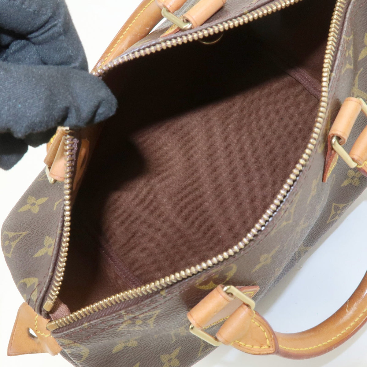 Louis Vuitton Monogram Speedy 25 Boston Bag Hand Bag Brown M41528 Auth Used F/S18