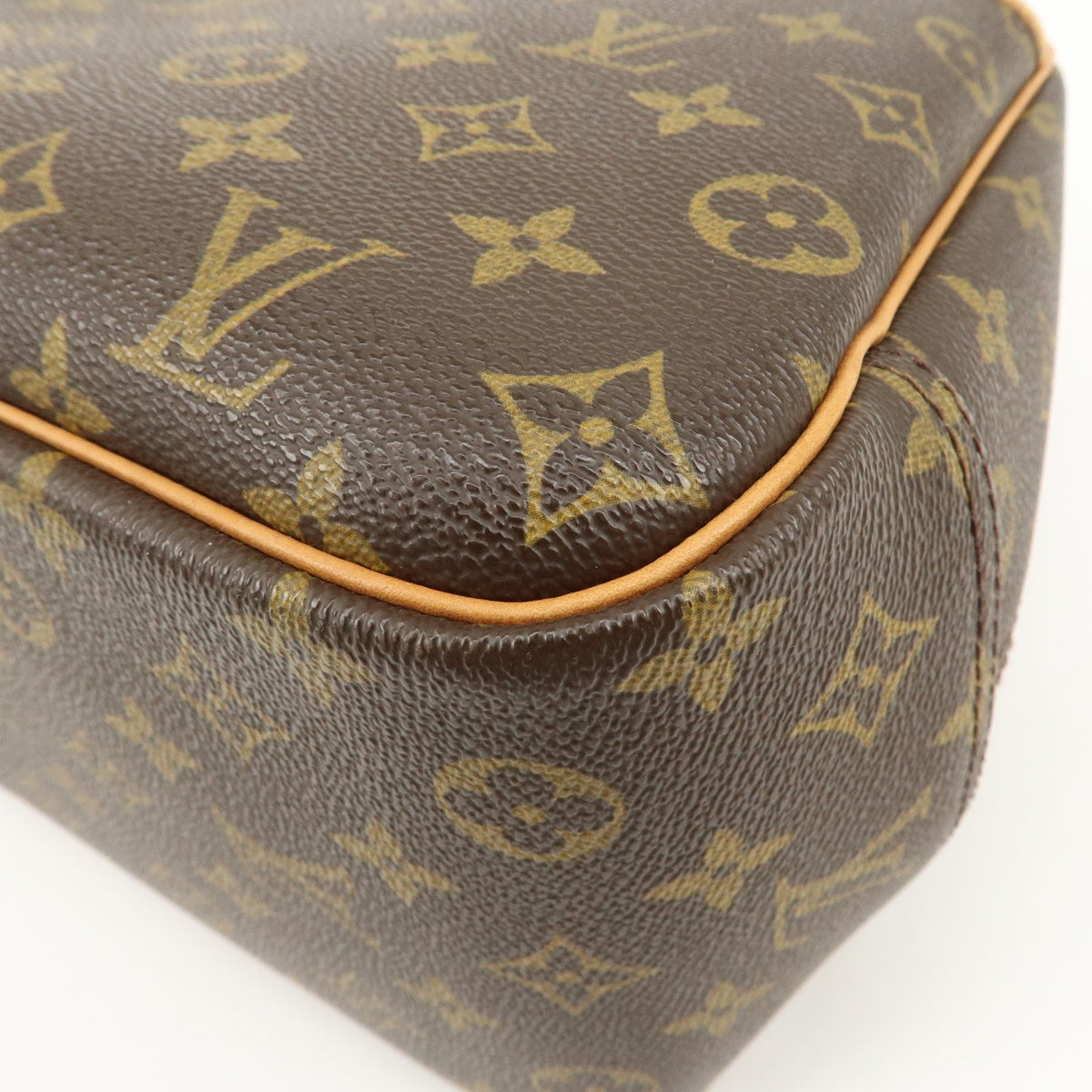 Louis Vuitton Handbag Monogram Deauville Brown M47270 Authentic Used F/S12