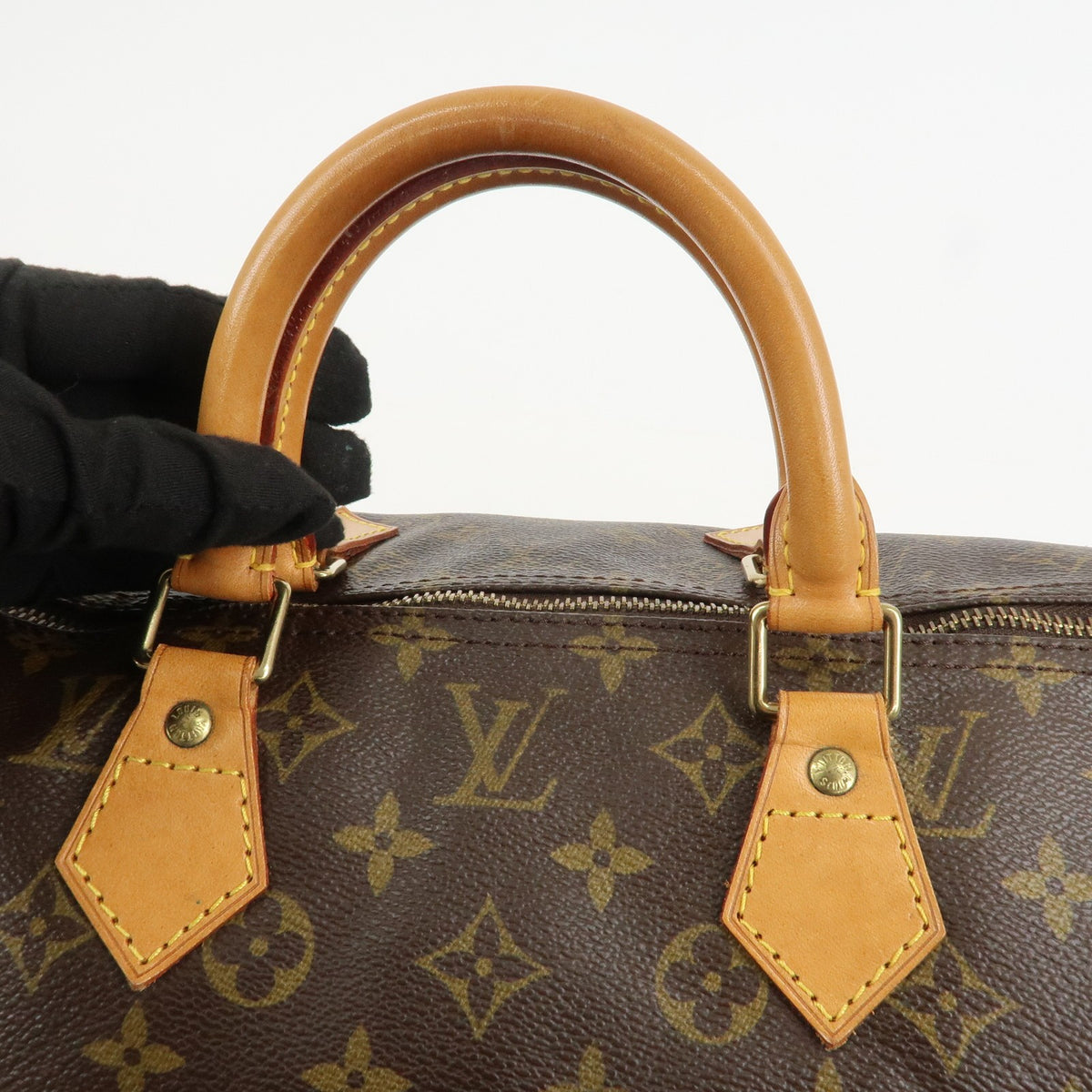 Louis Vuitton Monogram Speedy 40 Hand Bag Boston Bag Brown M41522 Auth Used F/S5