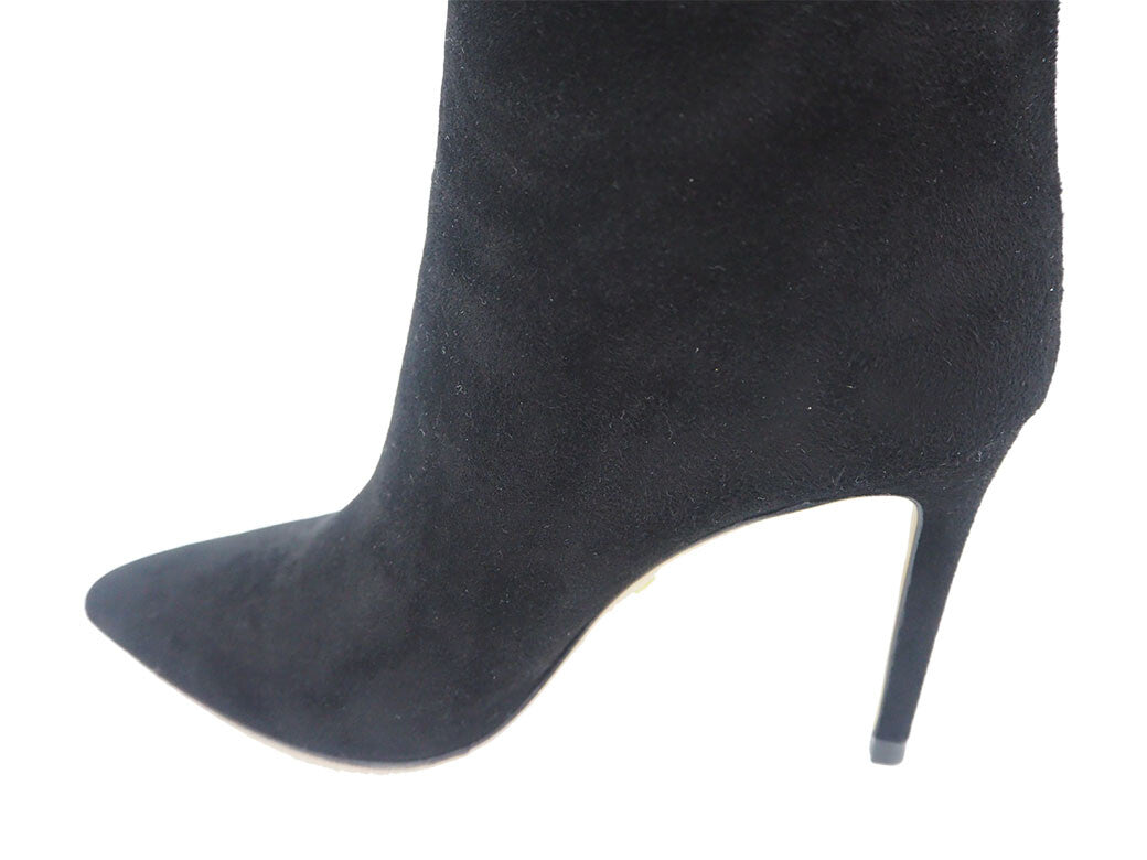 Gucci shoes suede long boots black ladies stiletto heel 36 Reuse Used Preowned7