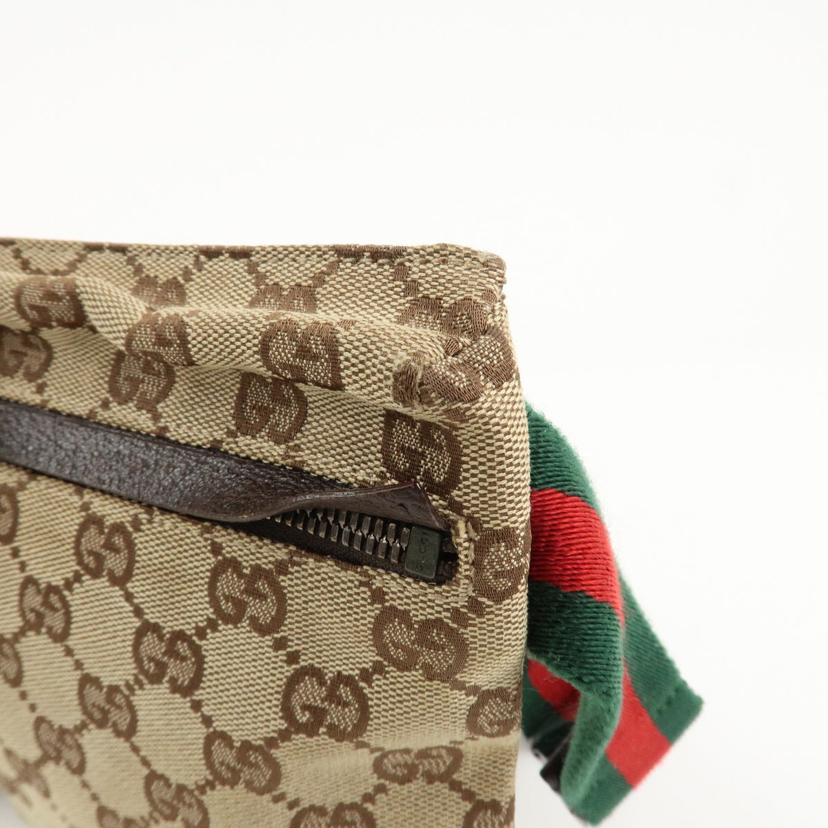 GUCCI GG Canvas Leather Waist Bag Crossbody Bag Beige Brown 28566 Auth Used F/S12