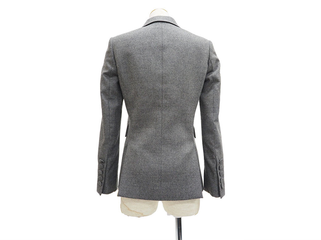 GUCCI Wool Cashmere Tailored Jacket 38 (XXS) Gray Ladies Autumn Winter Reuse3
