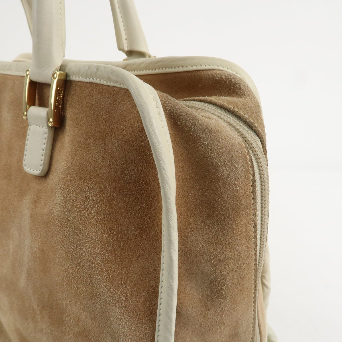 LOEWE Anagram Leather Amazona 32 Hand Bag Tote Bag Beige Ivory Auth Used F/S12