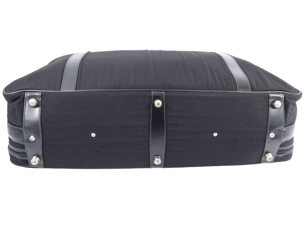 GUCCI Vintage Travel Bag Suitcase Black Canvas Large 010.123 Preowned Auth3