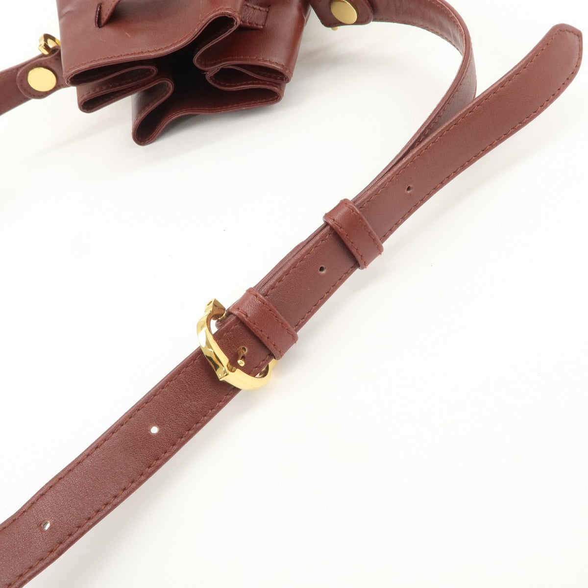 Cartier Must de Cartier Calf Leather Shoulder Bag Burgundy Authentic Used F/S7