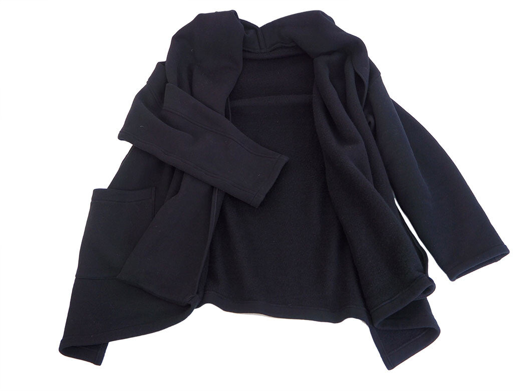 Auth Y's Yohji Yamamoto Black Cotton Blend Coat Women's Size 4 YRT030602029