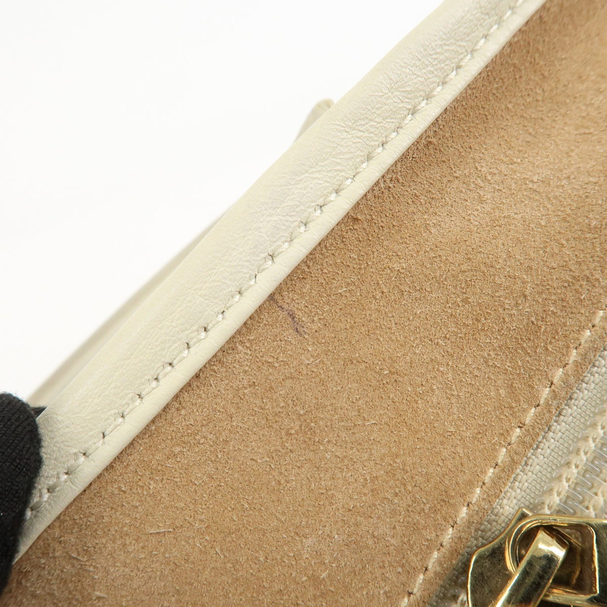 LOEWE Anagram Leather Amazona 32 Hand Bag Tote Bag Beige Ivory Auth Used F/S15