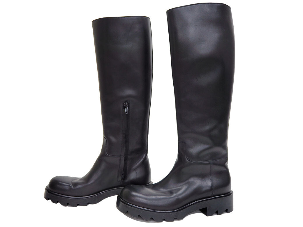 Bottega Veneta Strut Calf Leather High Boots Black 677308 Women's 38 Reuse Used1