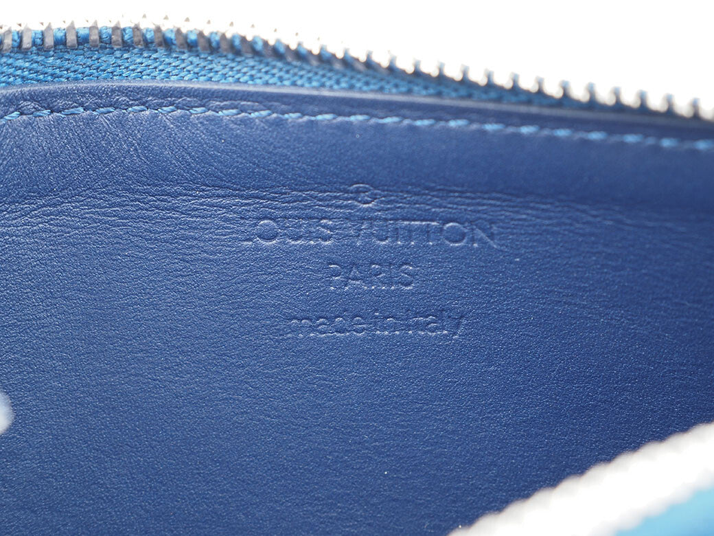 LOUIS VUITTON Coin Case Card Case Blue Monogram Bandana Canvas M81432 Preowned7