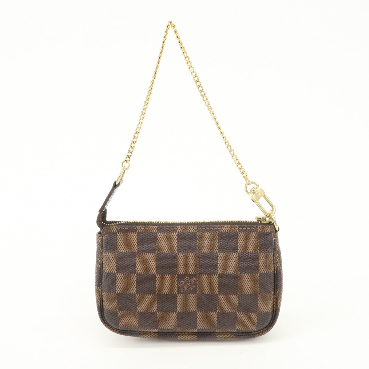 LOUIS VUITTON Mini Pochette Accessoires Damier Ebene Pouch N58009 Preowned Auth1