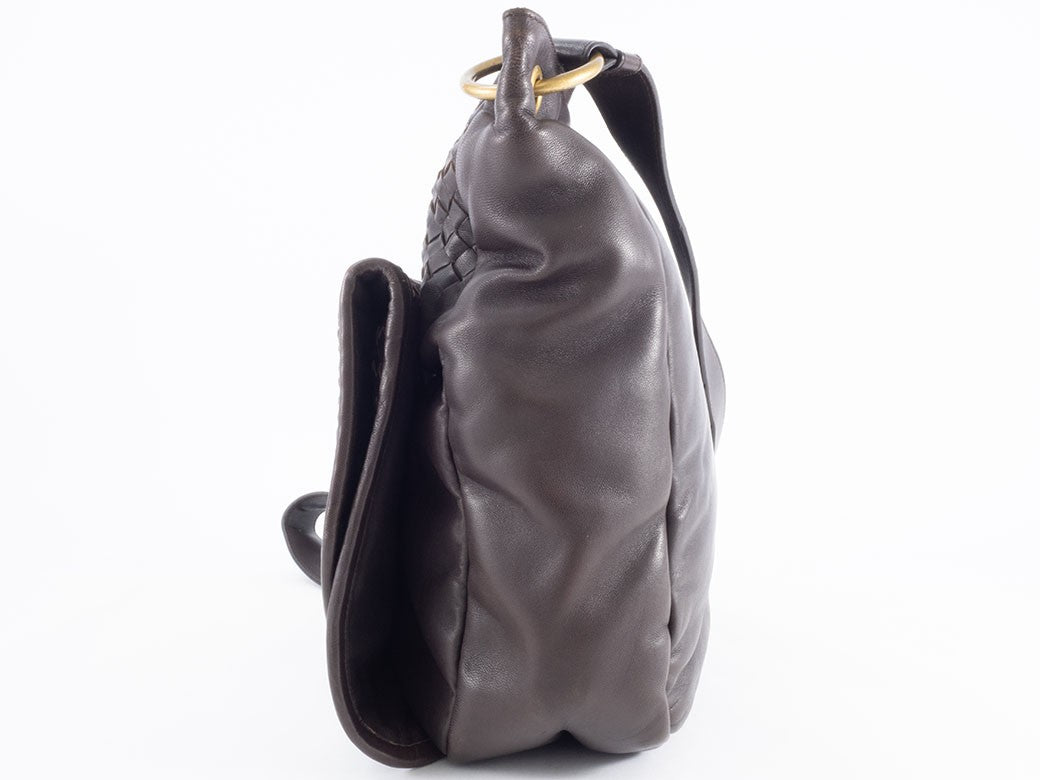 BOTTEGA VENETA Intrecciato Crossbody Shoulder Bag Dark Brown Leather Preowned4