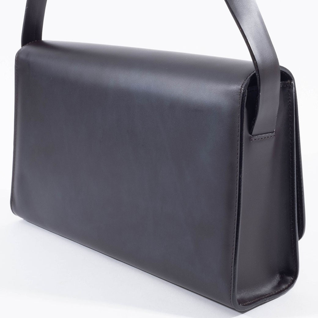 GUCCI Old Gucci Underarm Shoulder Bag Dark Brown Leather Vintage Preowned Auth3