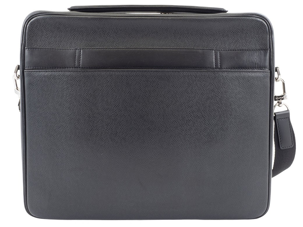 LOUIS VUITTON Odessa Briefcase Taiga Leather Black Convertible Crossbody M308321