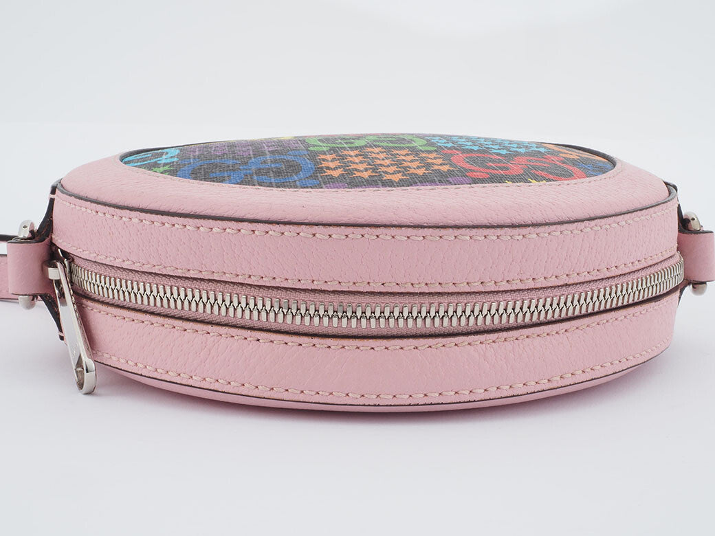 GUCCI GG Psychedelic Round Pink Multicolor Crossbody Shoulder Bag Preowned Auth4