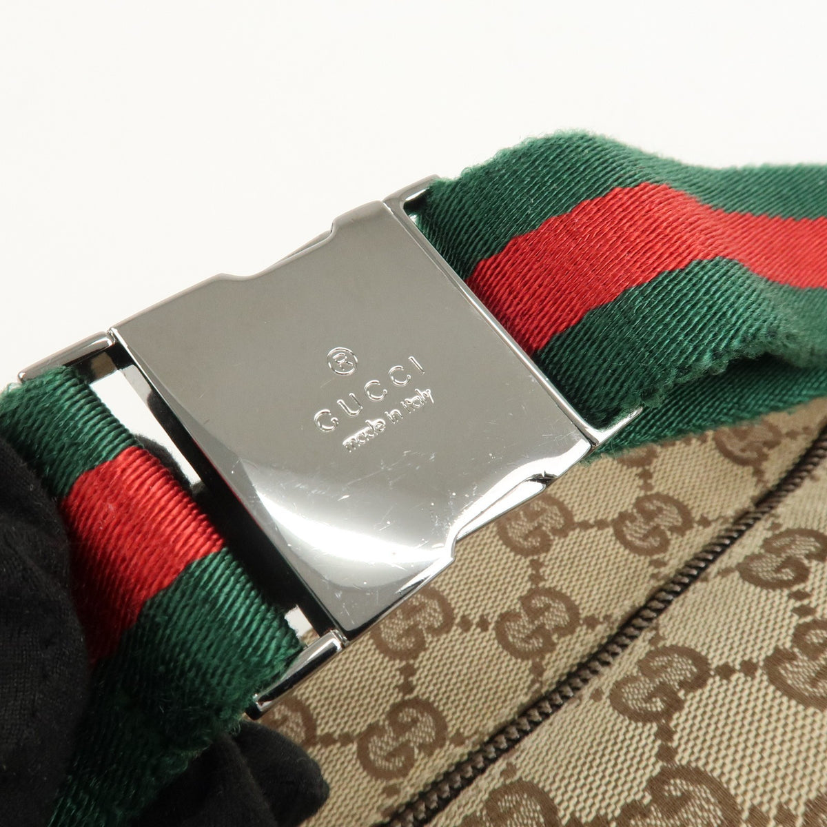 GUCCI GG Canvas Leather Waist Bag Crossbody Bag Beige Brown 28566 Auth Used F/S7