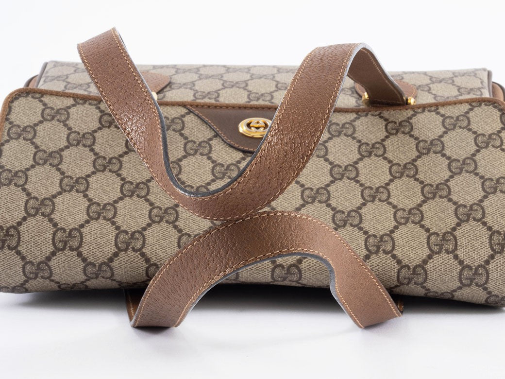 Gucci Bag GG Plus Handbag Shoulder bag Flap Beige Brown 116 02 080 Reuse Used4
