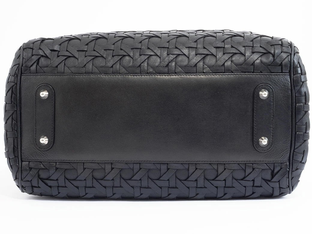 Christian Dior Diorissimo Handbag Black Leather Shoulder Bag Preowned Auth5