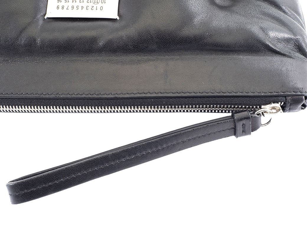 Maison Margiela Glam Slam Clutch Bag Black Nappa Leather Large Preowned Auth5