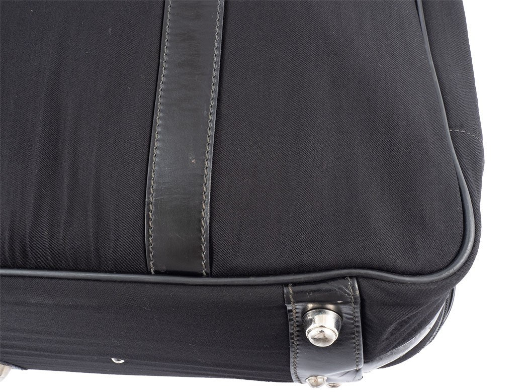 GUCCI Vintage Travel Bag Suitcase Black Canvas Large 010.123 Preowned Auth4