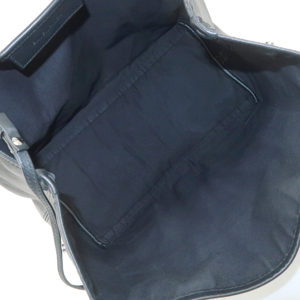 BALENCIAGA Leather Navy Cabas S Tote Bag Hand Bag Black 339933 Auth Used F/S19