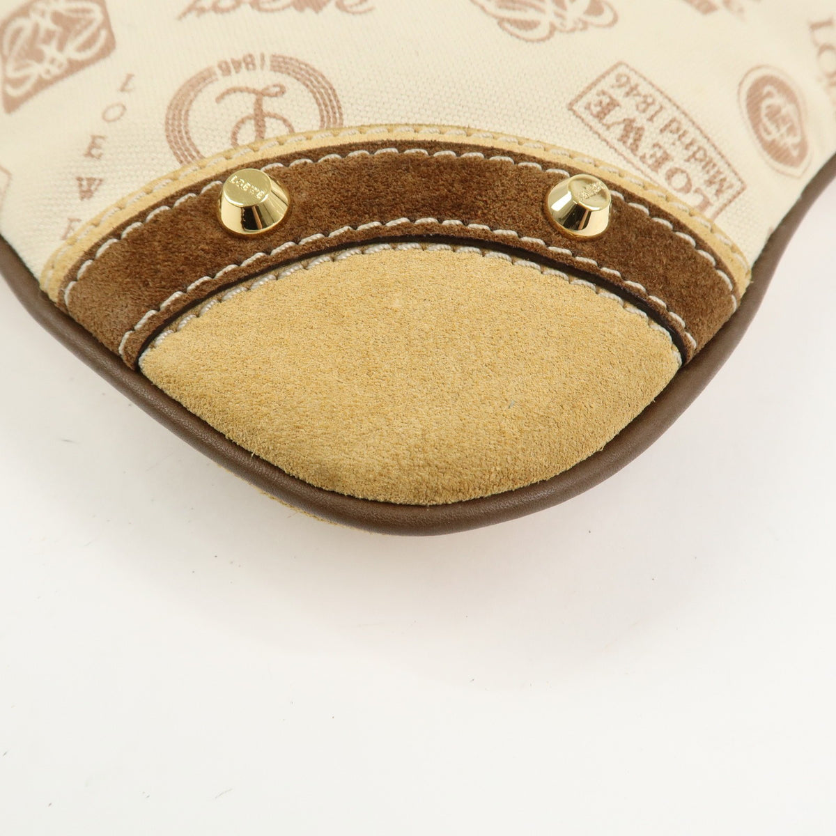 LOEWE Anagram Canvas Suede Leather Shoulder Bag 160th Anniversary Auth Used F/S13