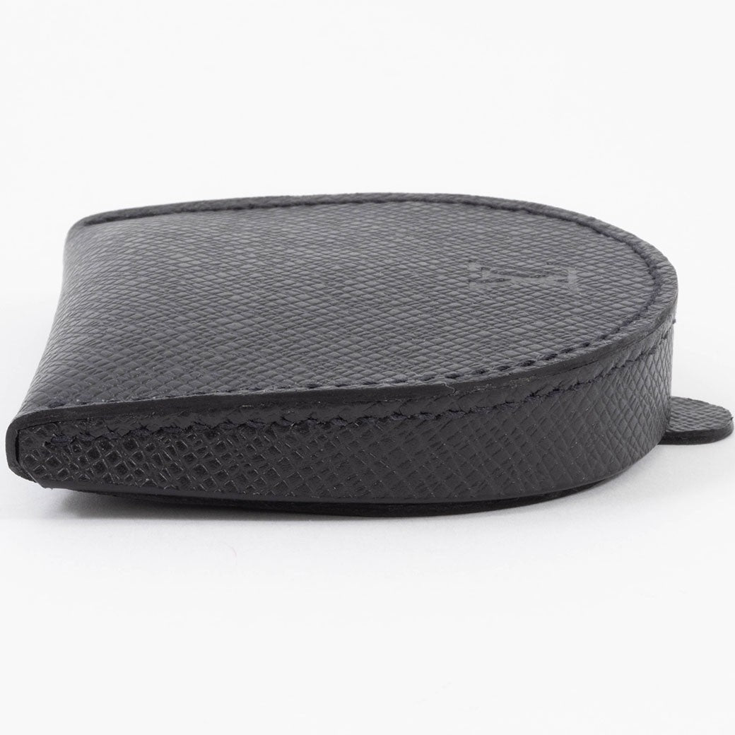 LOUIS VUITTON Porte Monnaie Cuvette Taiga Leather Black Coin Case Preowned Auth4