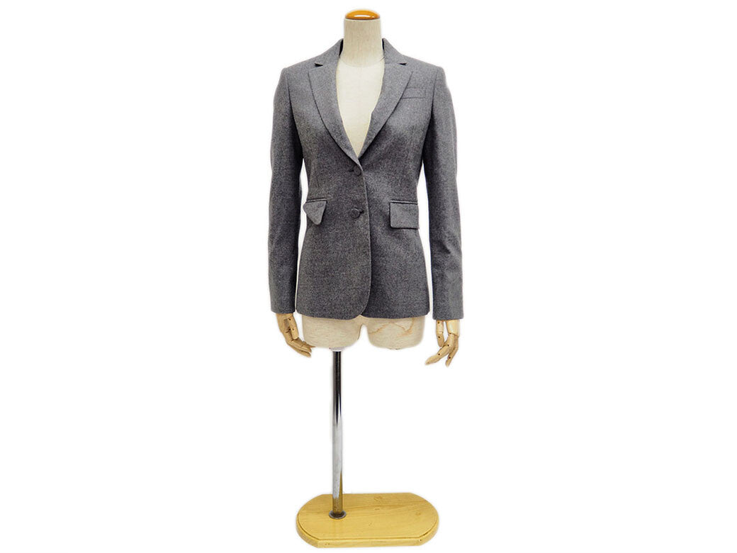 GUCCI Wool Cashmere Tailored Jacket 38 (XXS) Gray Ladies Autumn Winter Reuse1