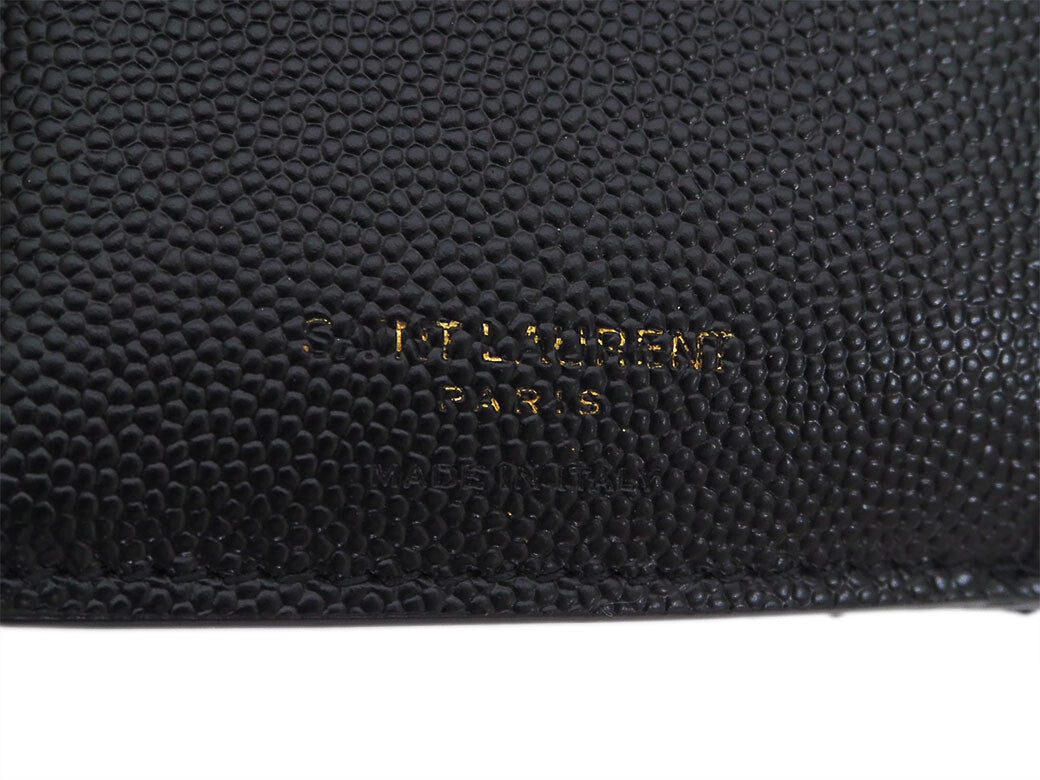 SAINT LAURENT Mix Matrasse Monogram Compact Black Bifold Wallet 651028 Ladies7