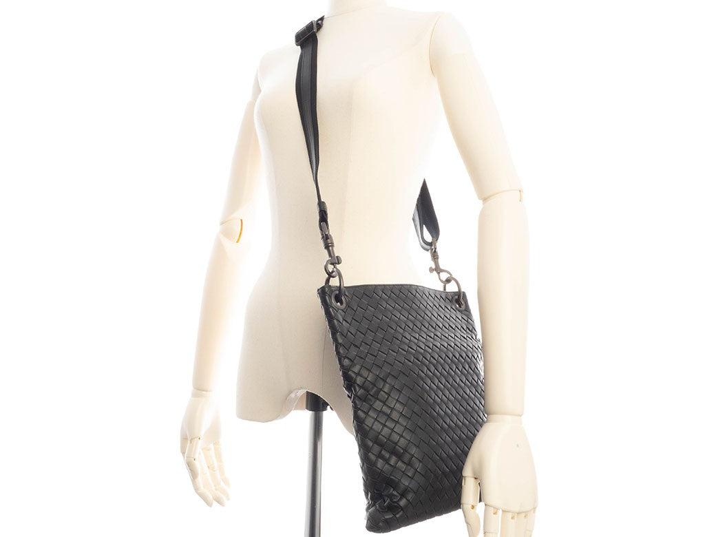 Bottega Veneta Intrecciato 172736 Leather Black Shoulder Bag Women Preowned9