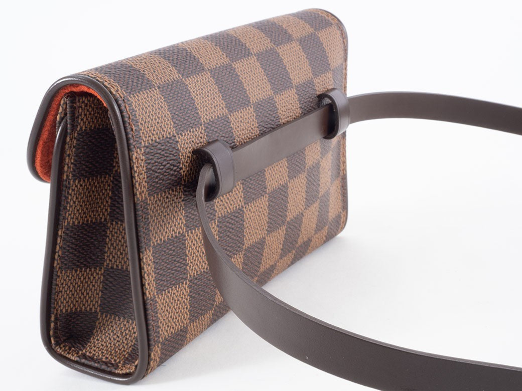 LOUIS VUITTON Pochette Florentine Damier Ebene Waist Bag N51856 Convertible Auth5